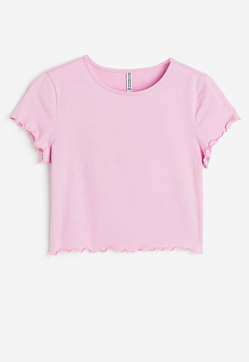 H&M - Cropped T-shirt - pink