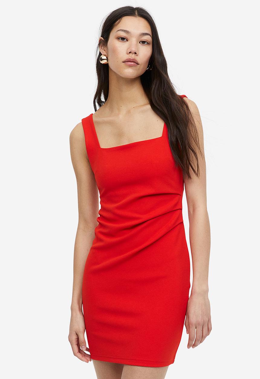 H&M - Pleated dress - red