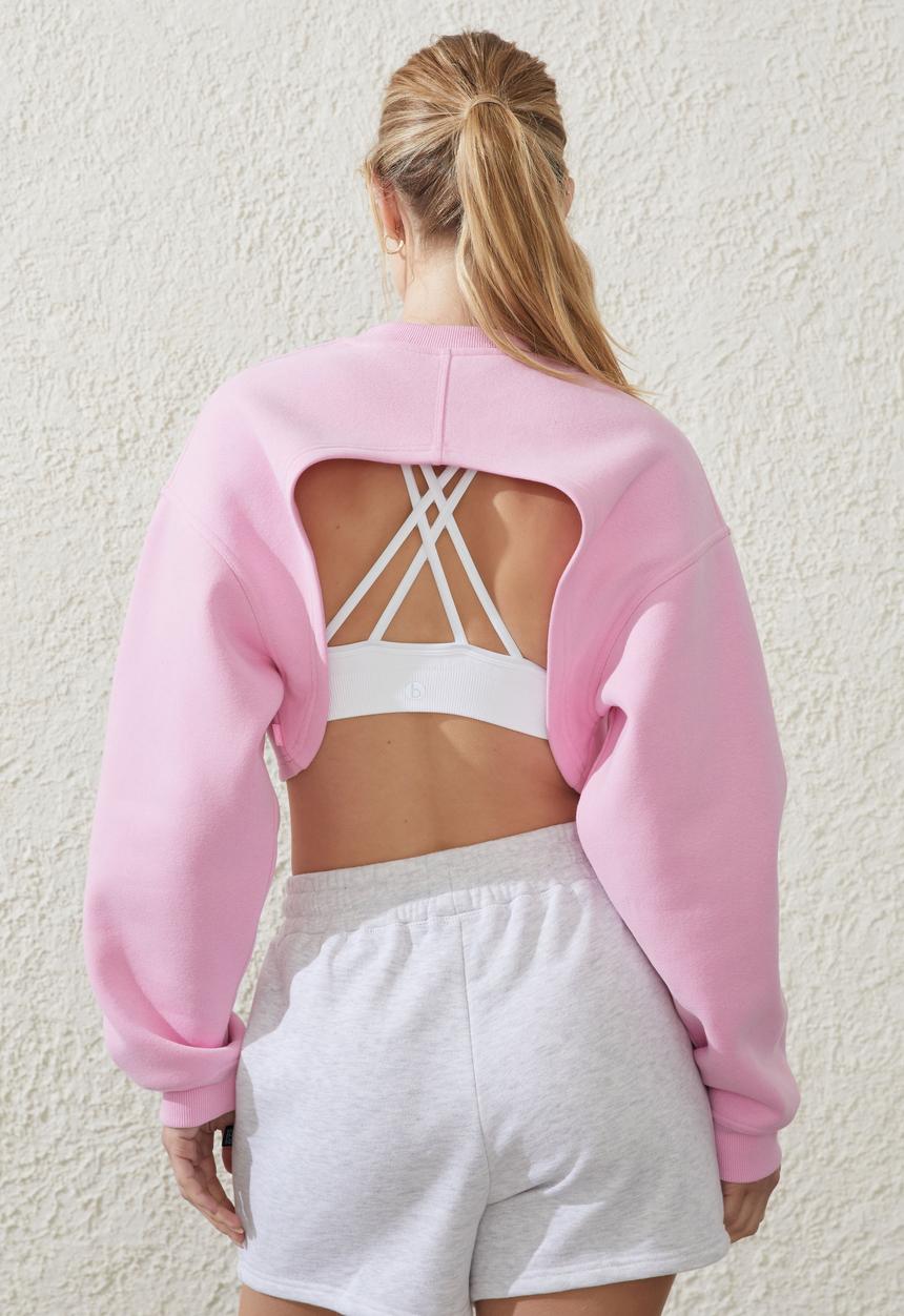Cotton On - Plush Cropped Shrug - Pink Fizz