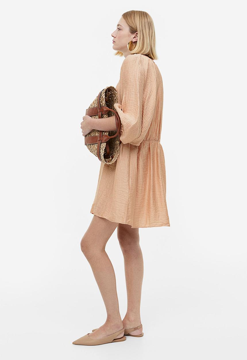 H&M - Oversized lyocell-blend dress - beige