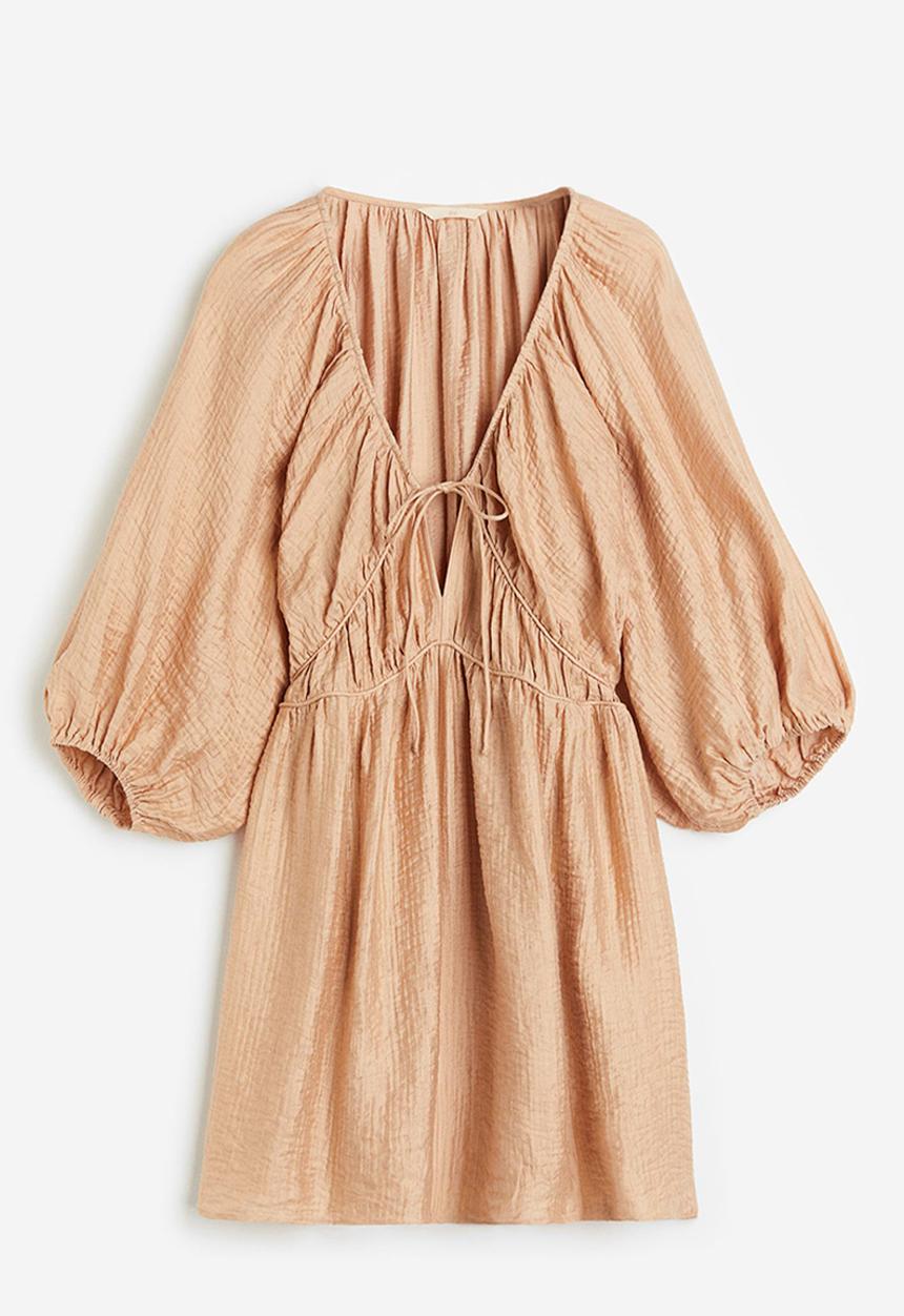 H&M - Oversized lyocell-blend dress - beige