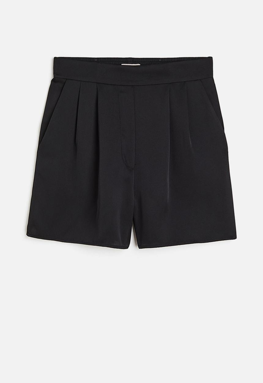 H&M - Satin pull-on shorts - black