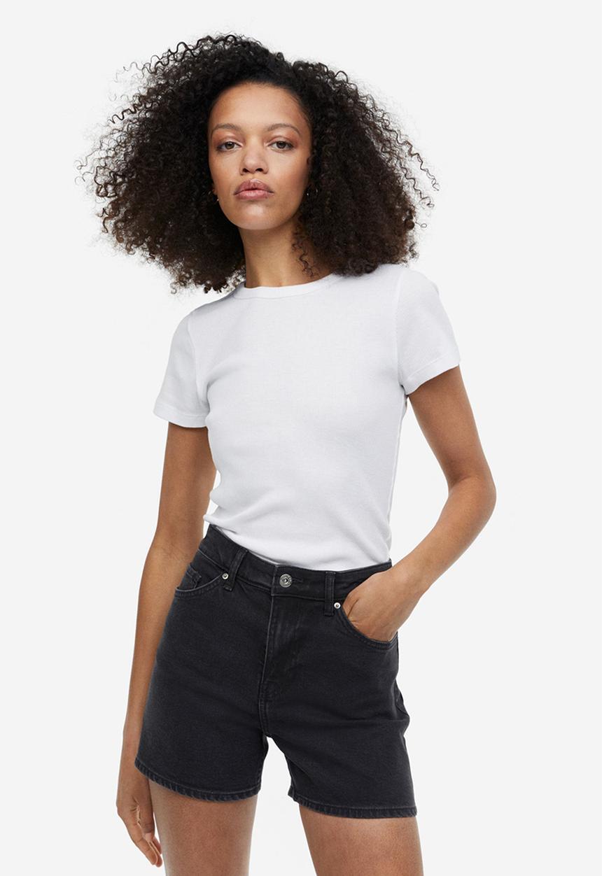 H&M - Denim shorts - black