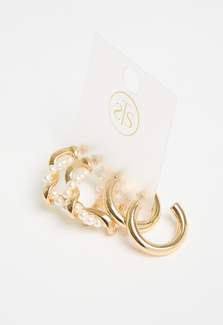 Tessa Design - Emily twisted hoop set - gold
