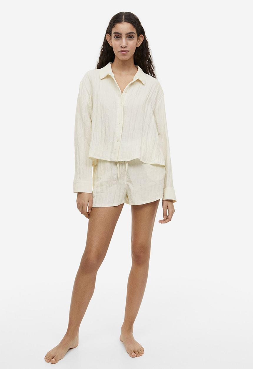 H&M - Long-sleeved shirt - cream 