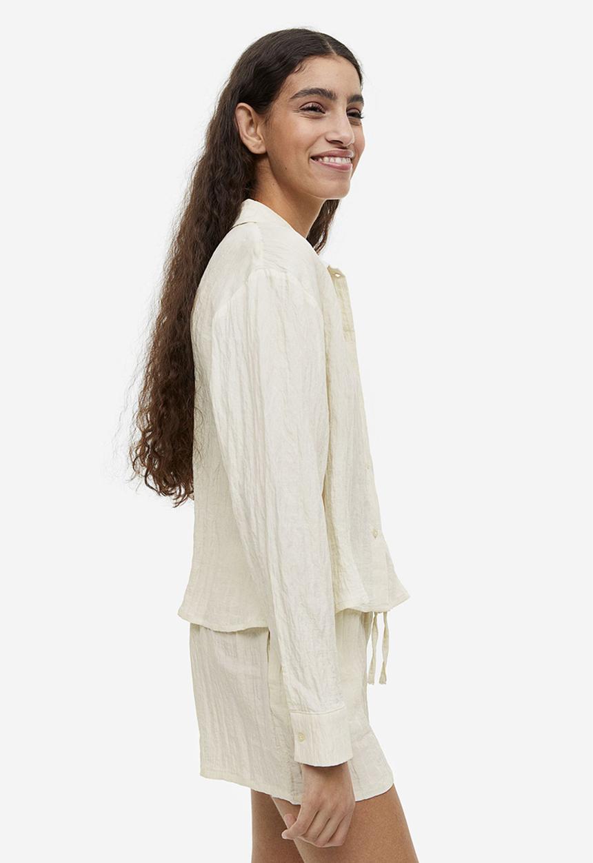 H&M - Long-sleeved shirt - cream 