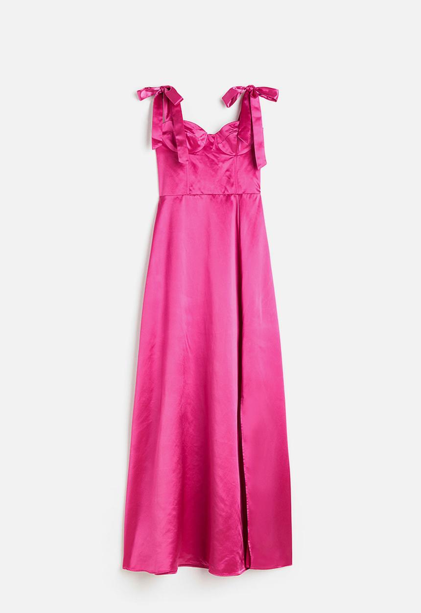 H&M - Tie-strap corset dress - cerise 
