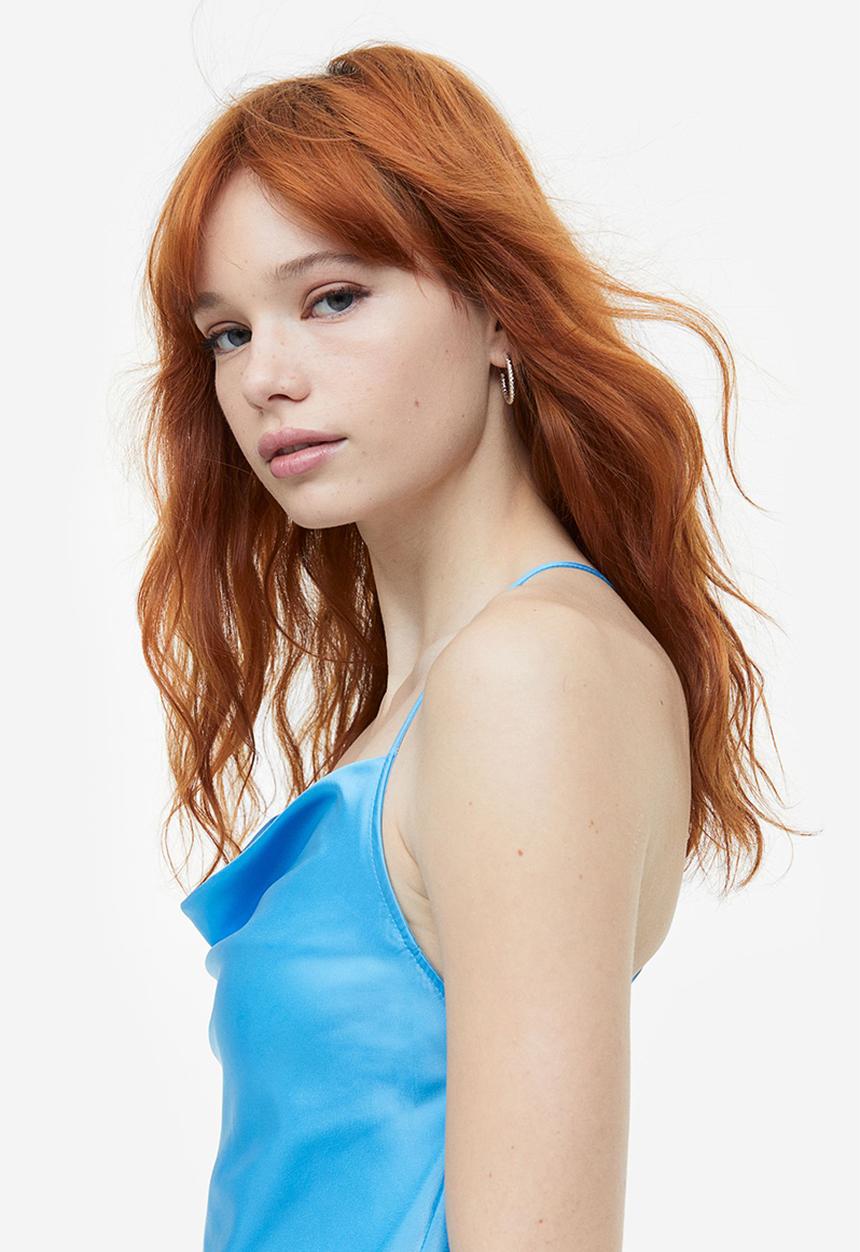 H&M - Satin slip dress - blue