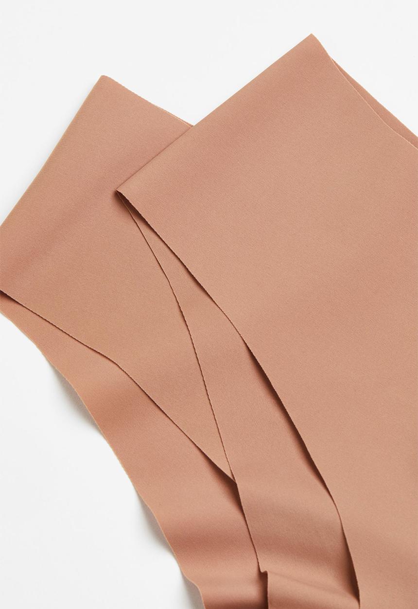 H&M - 4-Pack invisible hipster briefs - dark beige 
