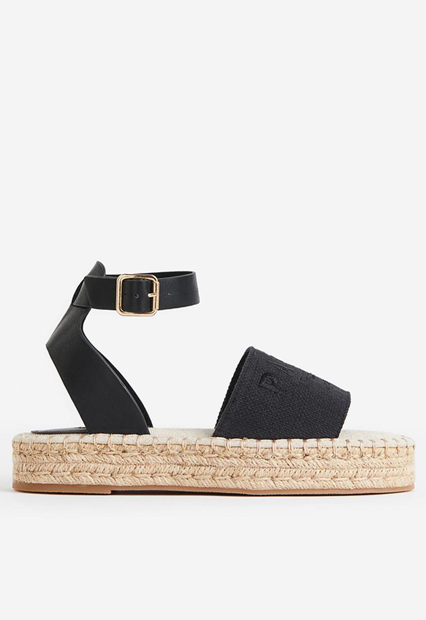 H&M - Embroidery-detail espadrilles - black