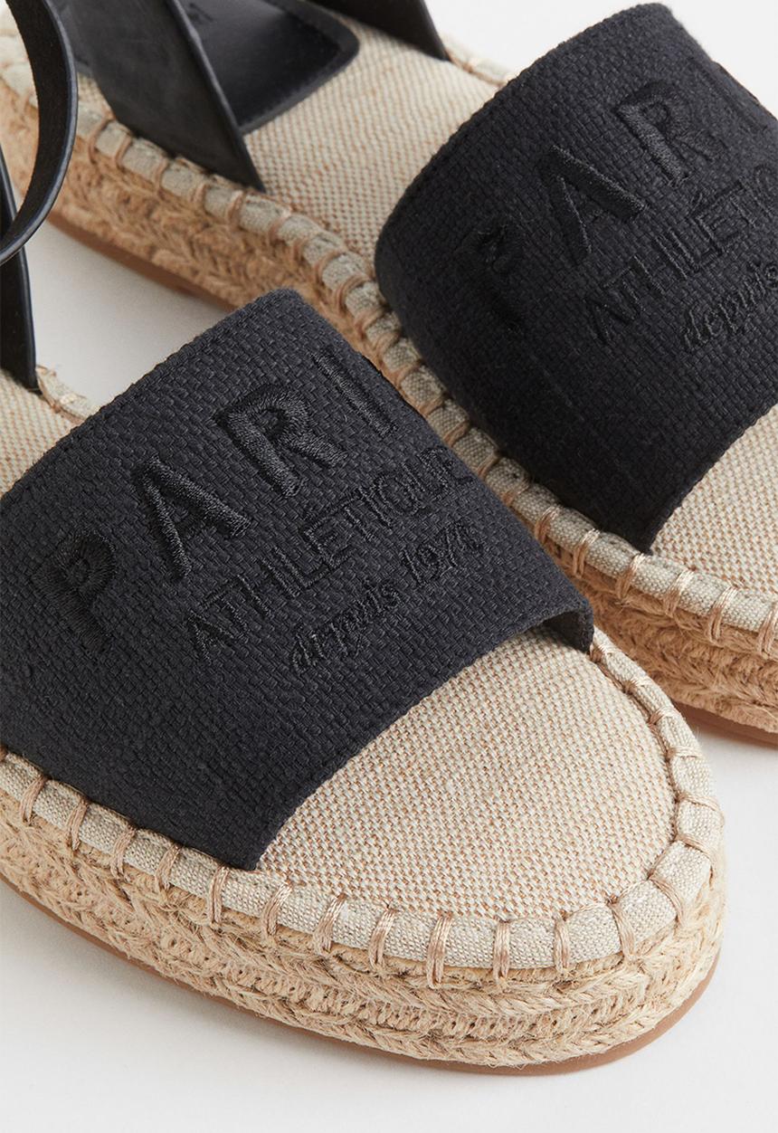 H&M - Embroidery-detail espadrilles - black