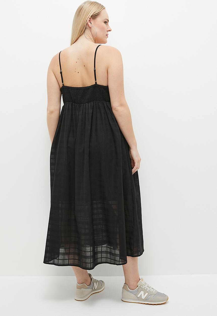 Cotton On - Plus tilly textured maxi dress - black