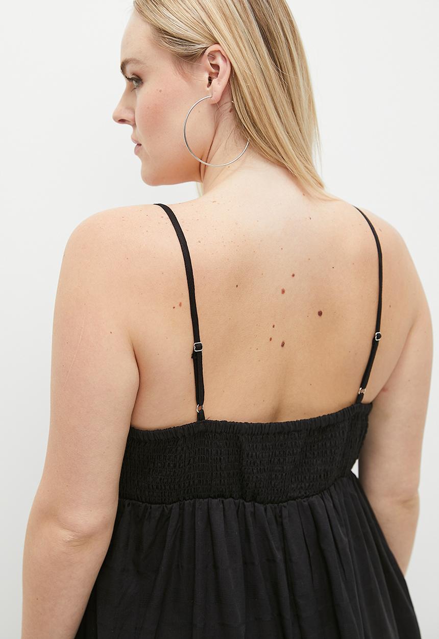 Cotton On - Plus tilly textured maxi dress - black