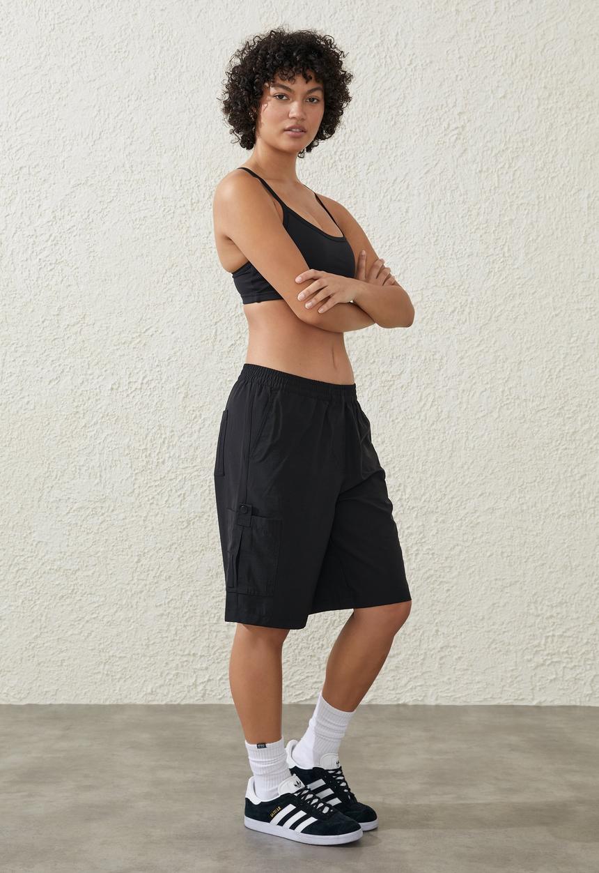 Cotton On - Woven Cargo Jort - Black
