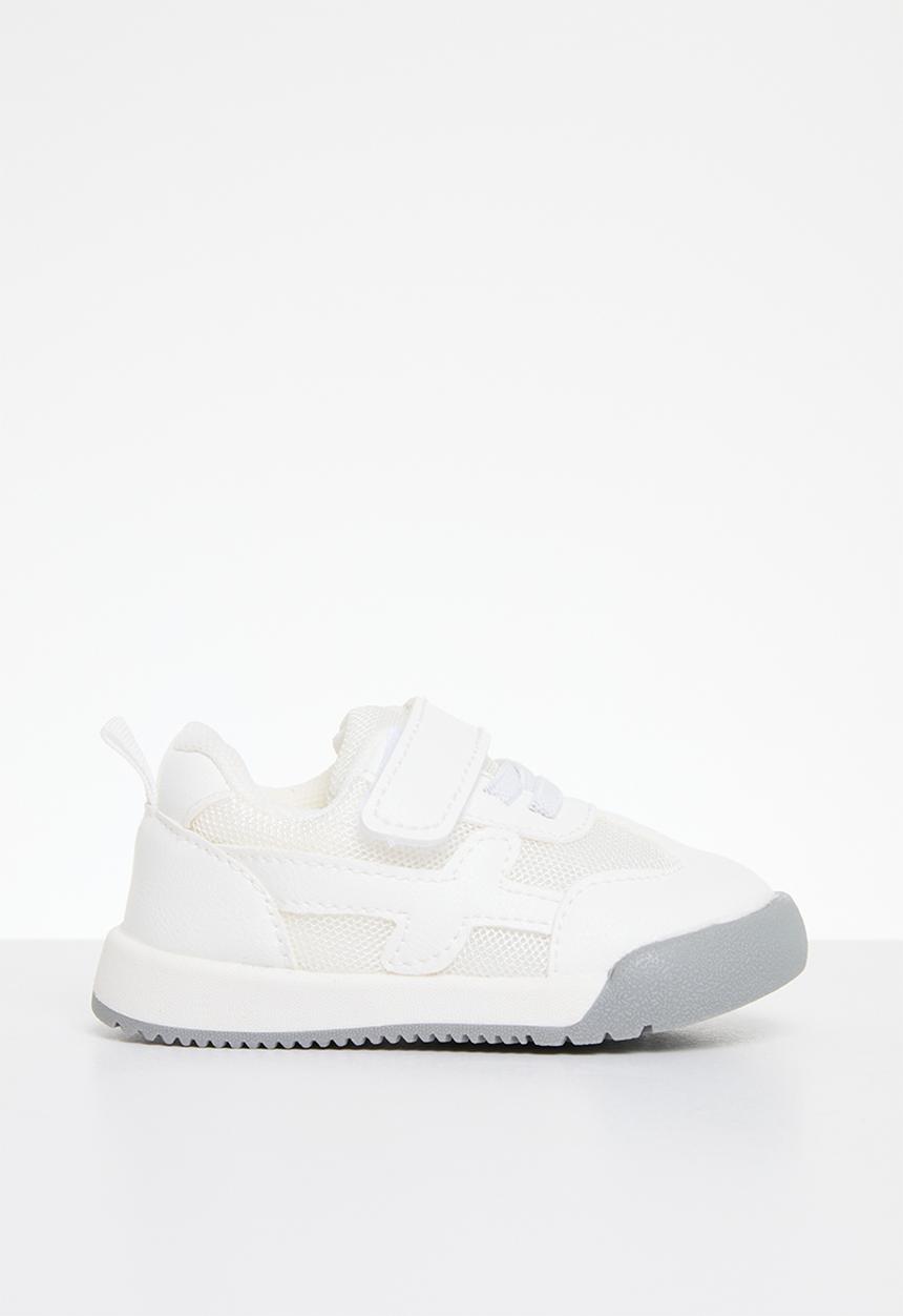 Pop Candy - Velcro and lace up sneaker - white