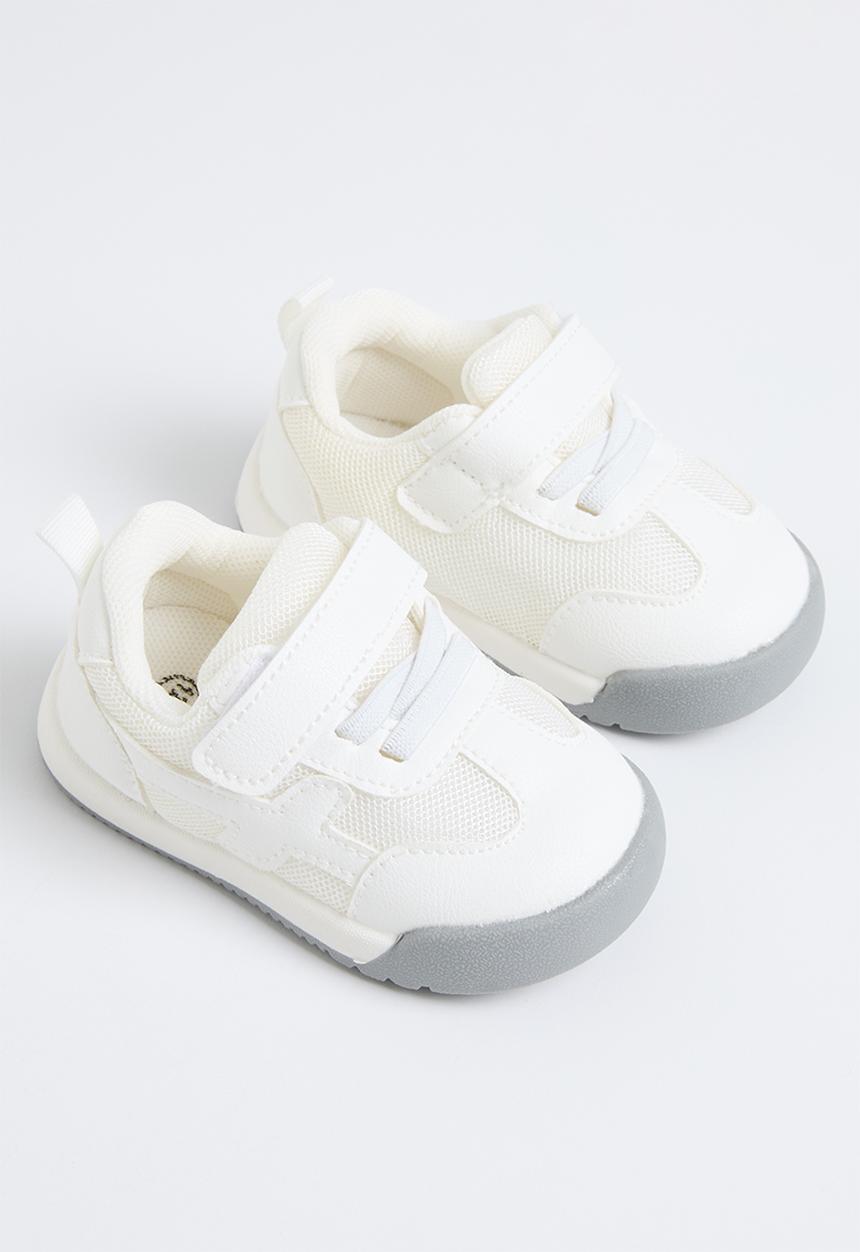 Pop Candy - Velcro and lace up sneaker - white