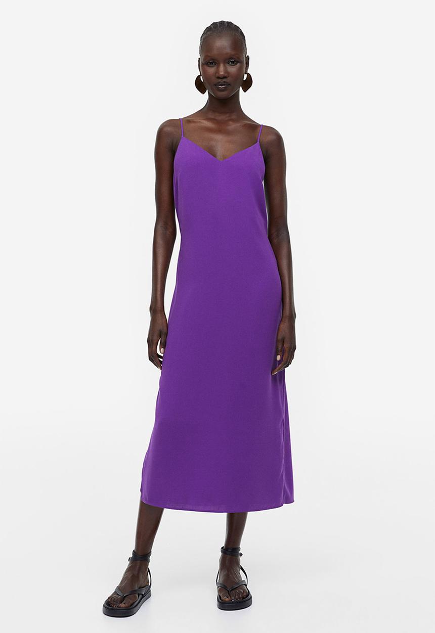 H&M - Crêpe slip dress - purple