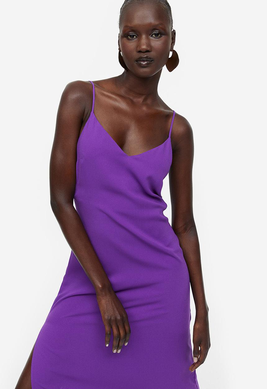 H&M - Crêpe slip dress - purple