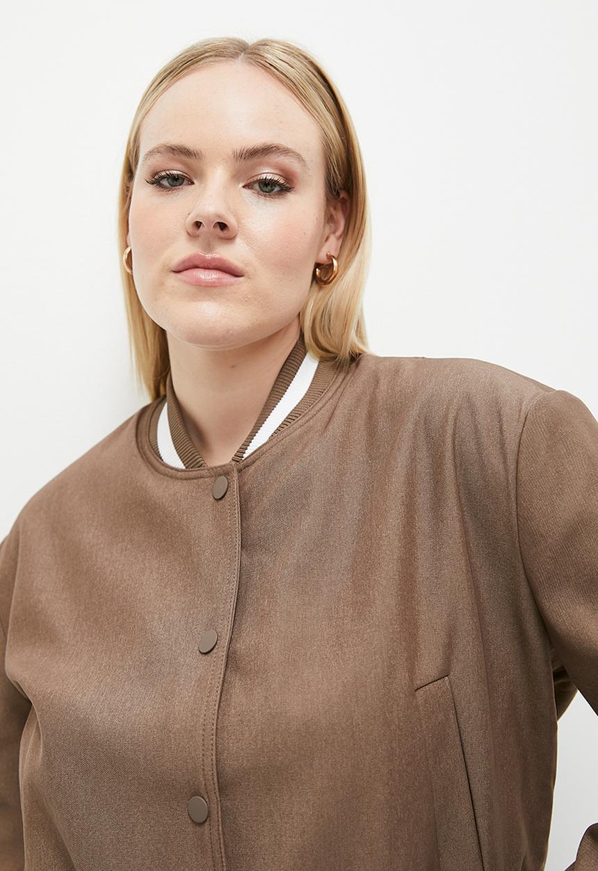 dailyfriday - Basic collegiate bomber - taupe