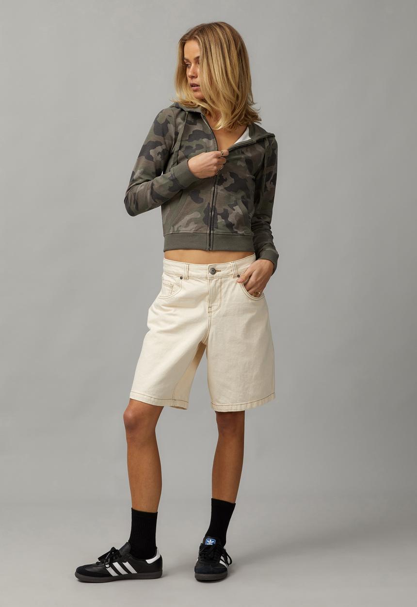 Factorie - Lightweight Graphic Zip Through Hoodie - Camo