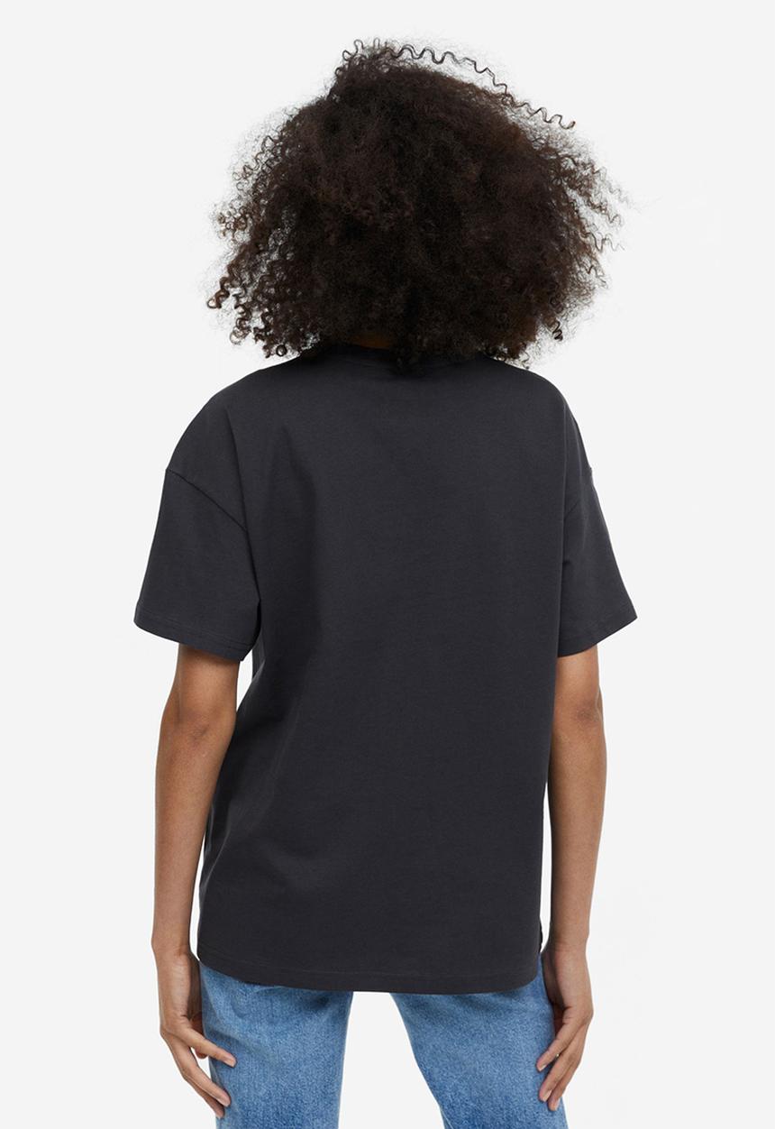 H&M - Oversized printed T-shirt - dark grey the beatles