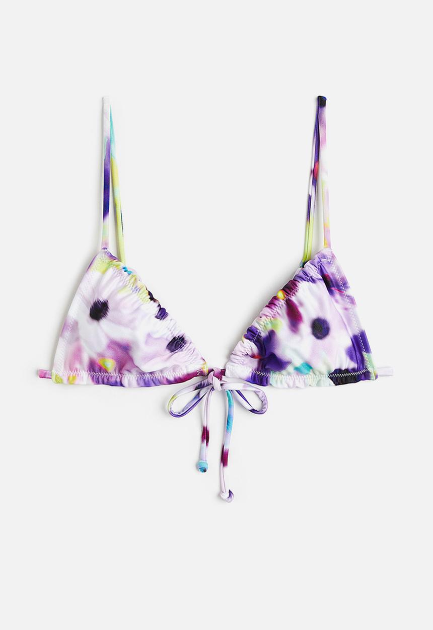 H&M - Triangle bikini top - purple/floral