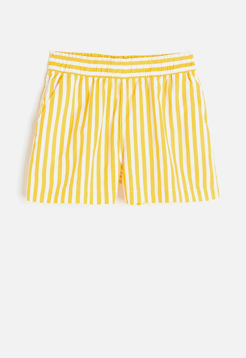 H&M - Linen shorts - yellow striped