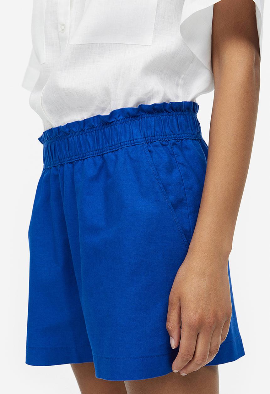 H&M - Linen shorts - bright blue