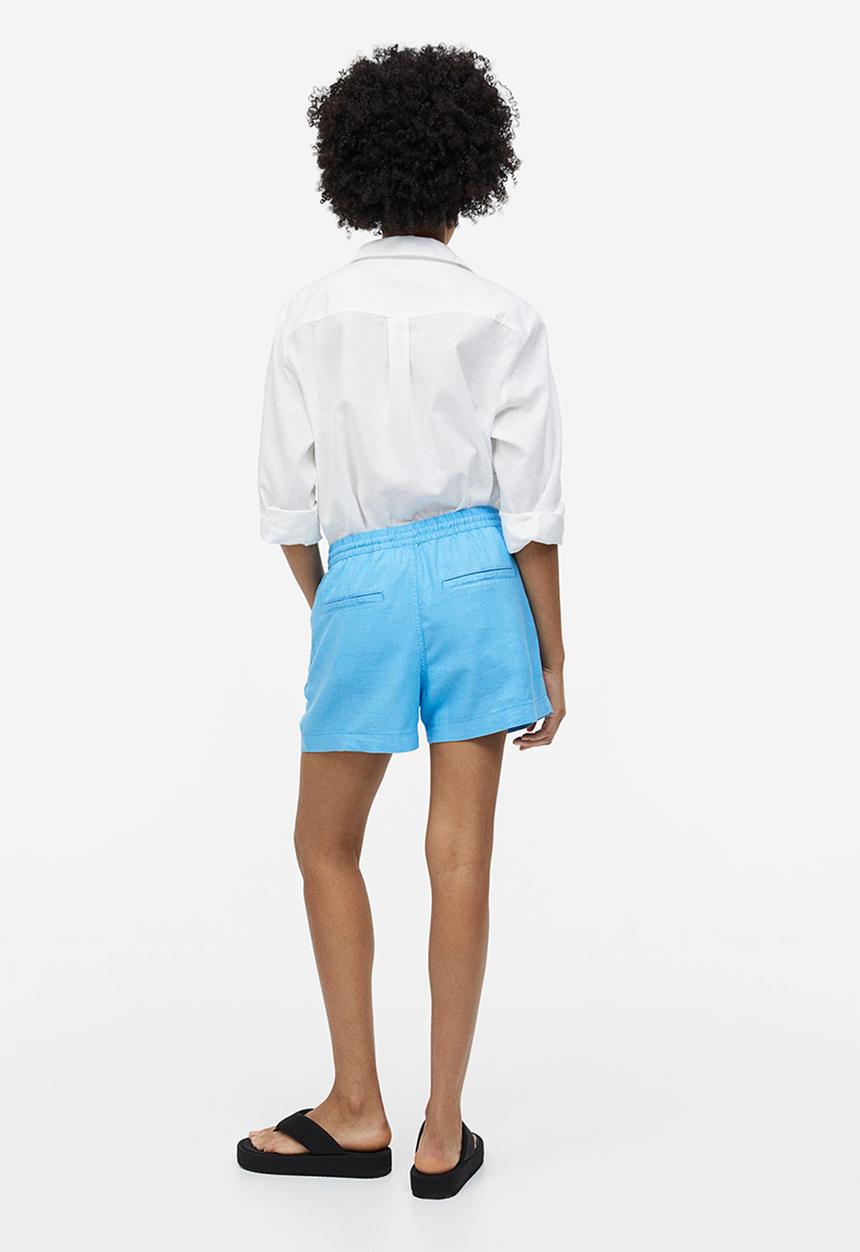 H&M - Linen-blend shorts - blue