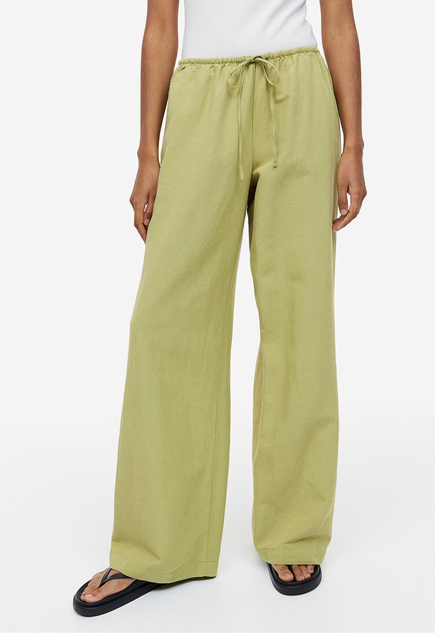 H&M - Linen-blend trousers - green