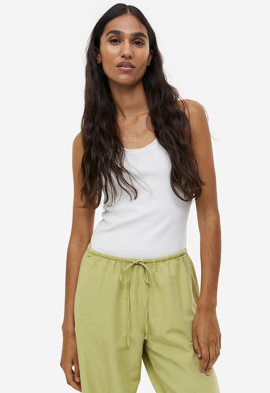 H&M - Linen-blend trousers - green