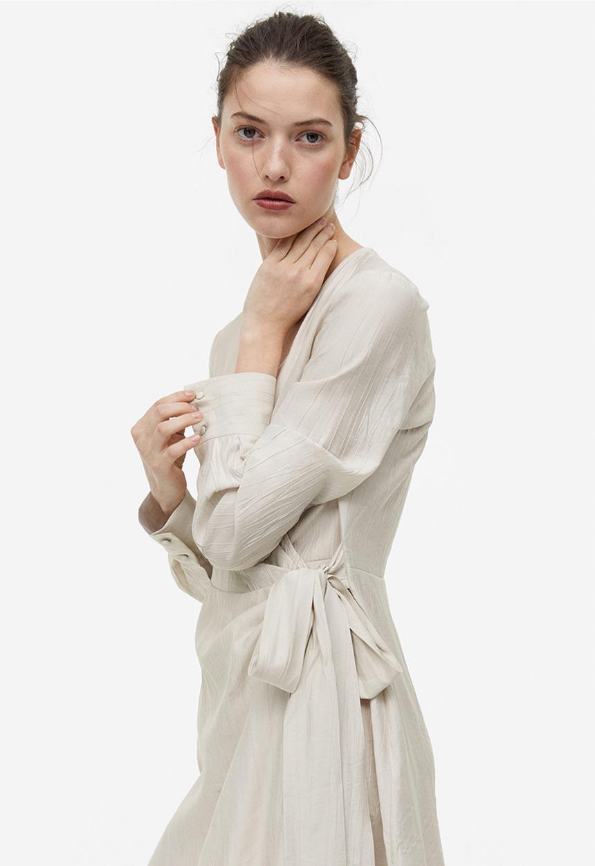 H&M - Wrap dress - light beige