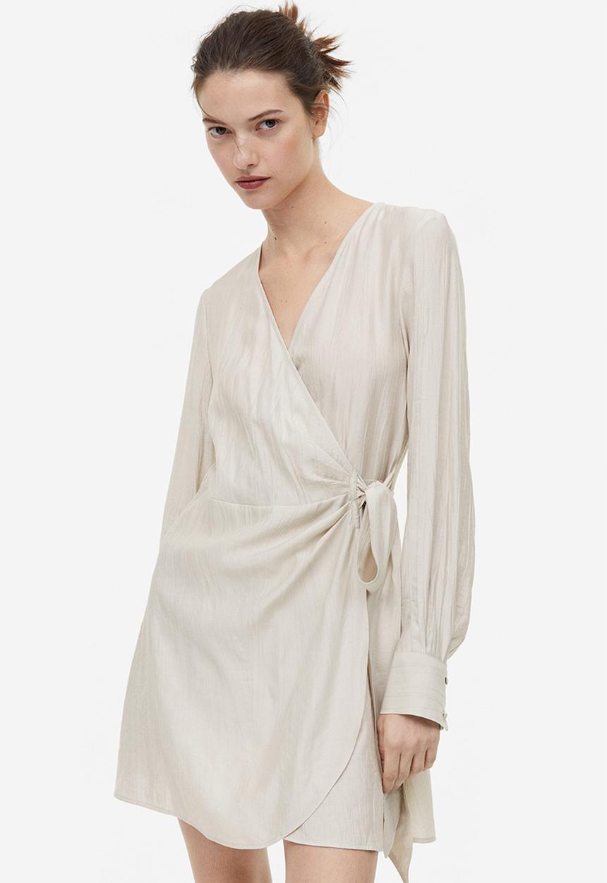 H&M - Wrap dress - light beige