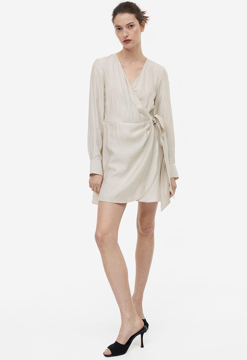 H&M - Wrap dress - light beige