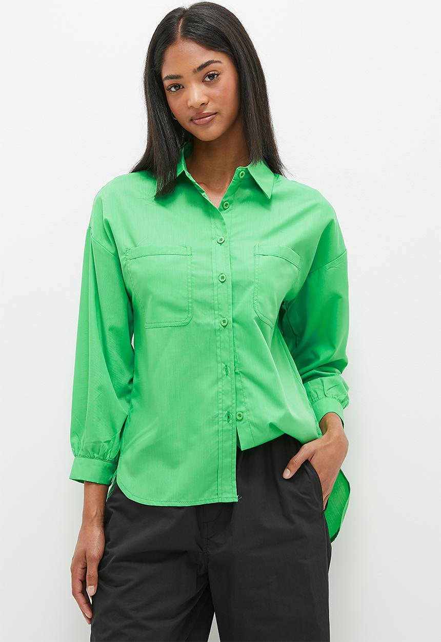 dailyfriday - Cotton oversized shirt - green