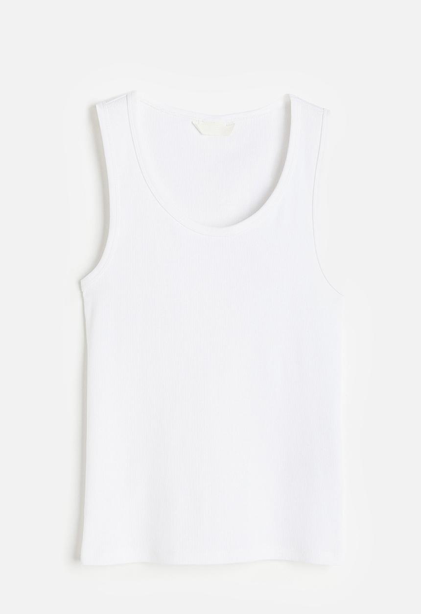H&M - Ribbed vest top - white