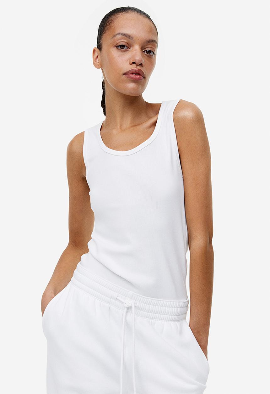 H&M - Ribbed vest top - white