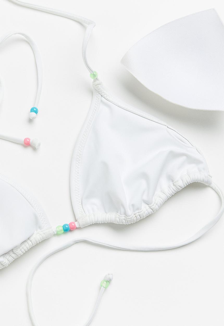 H&M - Padded triangle bikini top - white