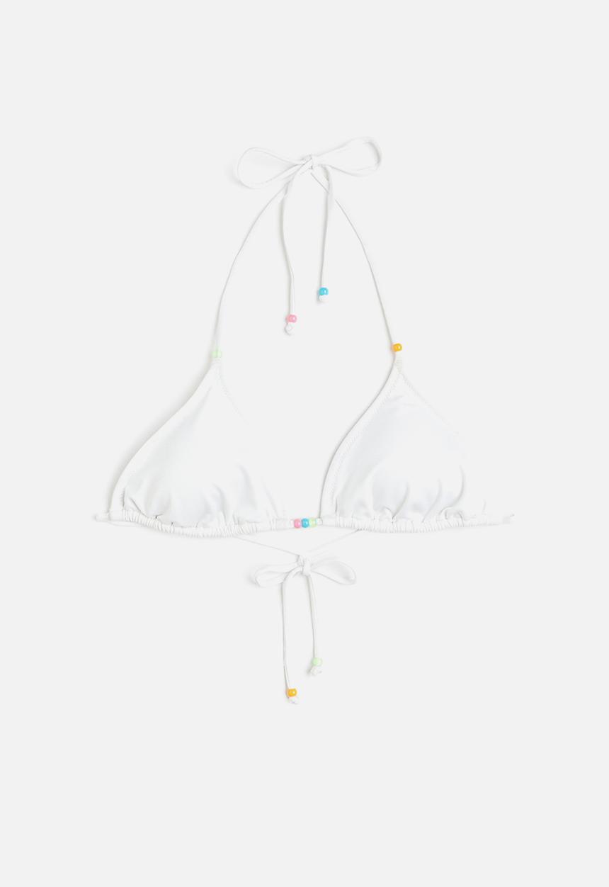 H&M - Padded triangle bikini top - white