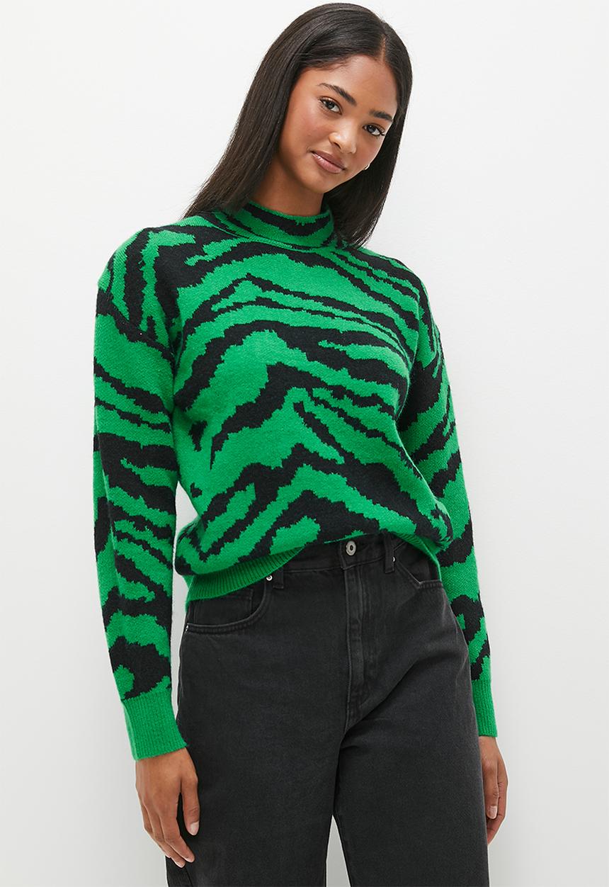 dailyfriday - Zebra print jumper - black/green