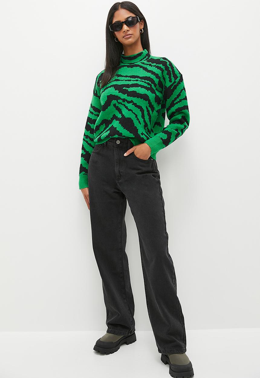 dailyfriday - Zebra print jumper - black/green