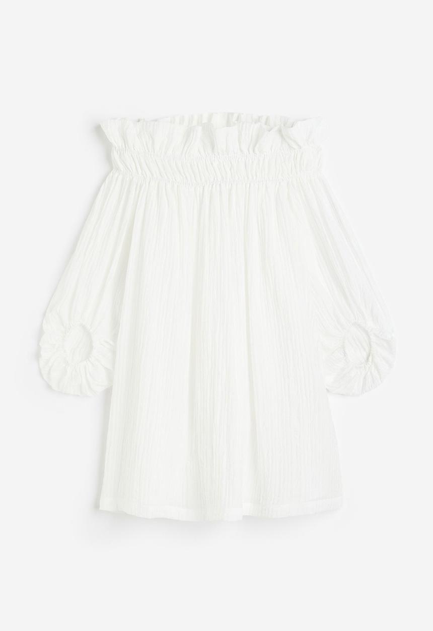 H&M - Oversized off-the-shoulder dress - white