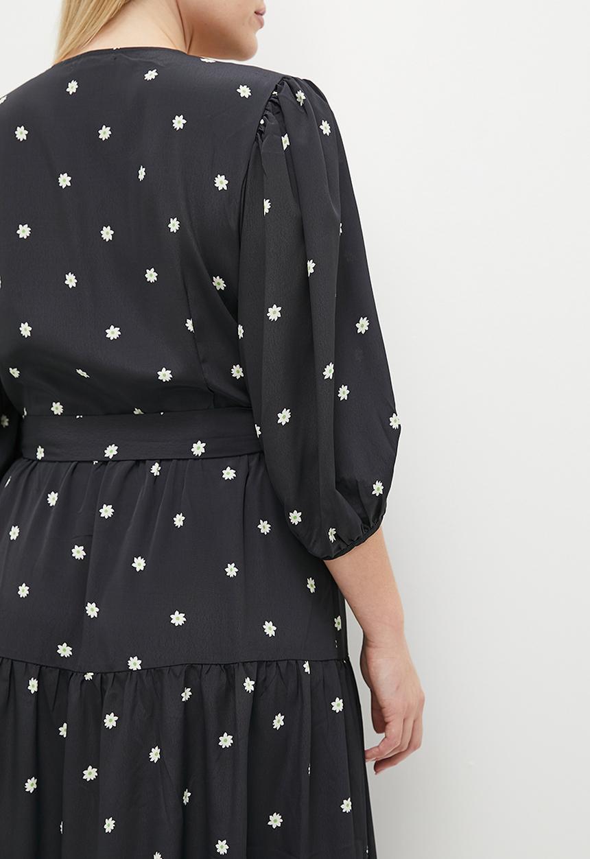 Glamorous - Plus daisy midi dress - black