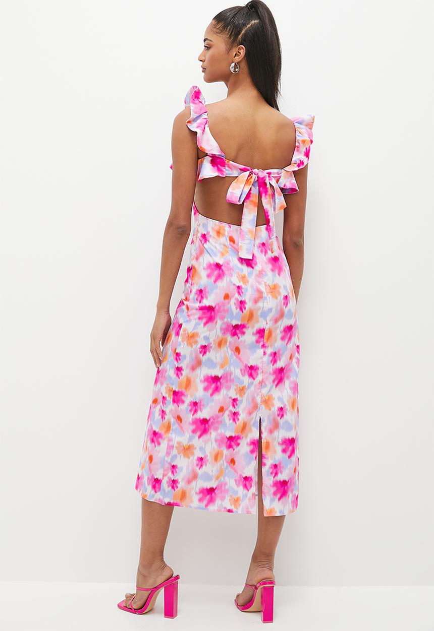 MILLA - Ruffle detail midi dress - soft floral