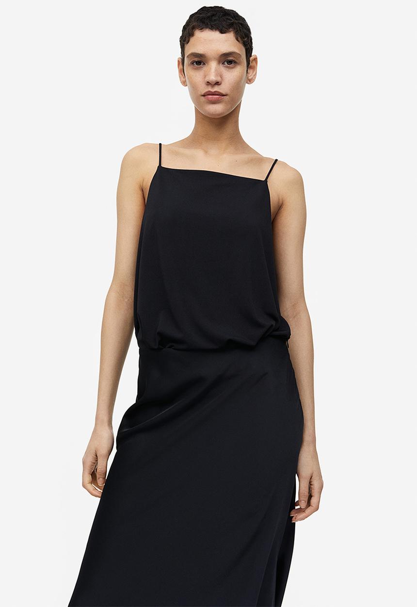 H&M - Strappy crêpe top - black