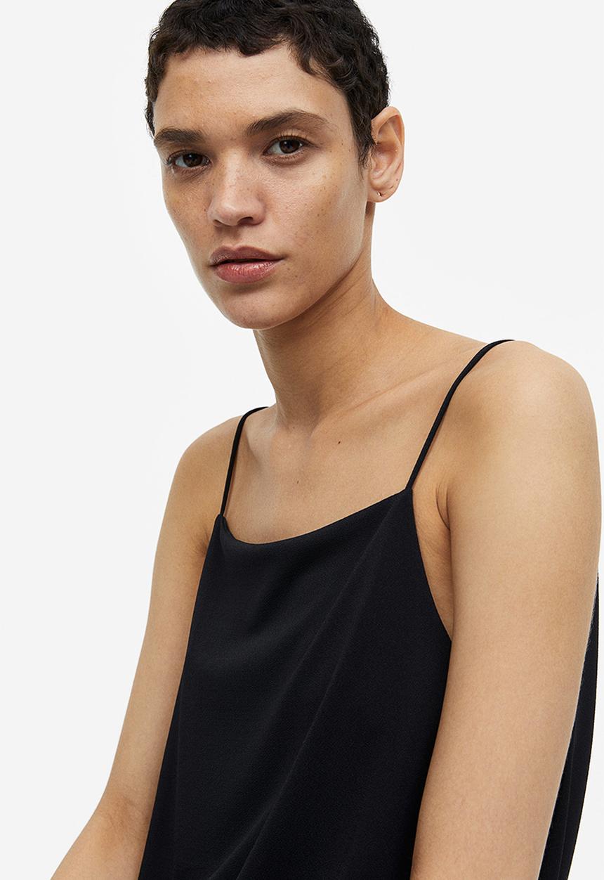 H&M - Strappy crêpe top - black