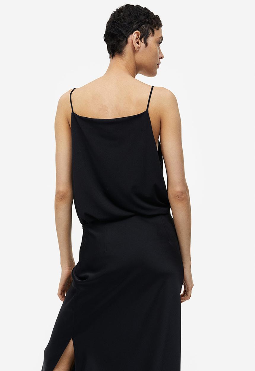 H&M - Strappy crêpe top - black