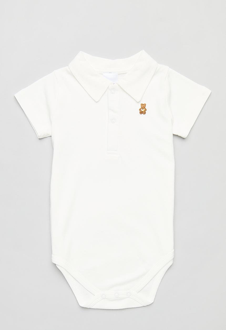 Pop Candy - Baby collared romper - white