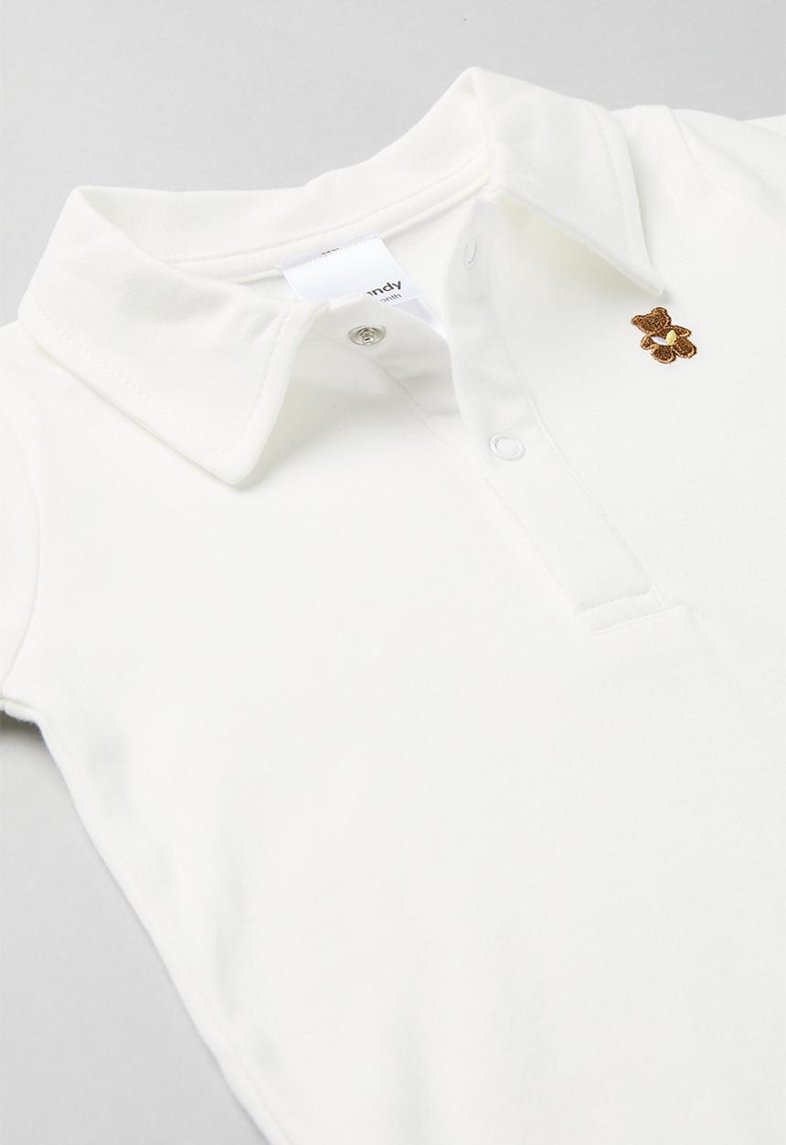Pop Candy - Baby collared romper - white