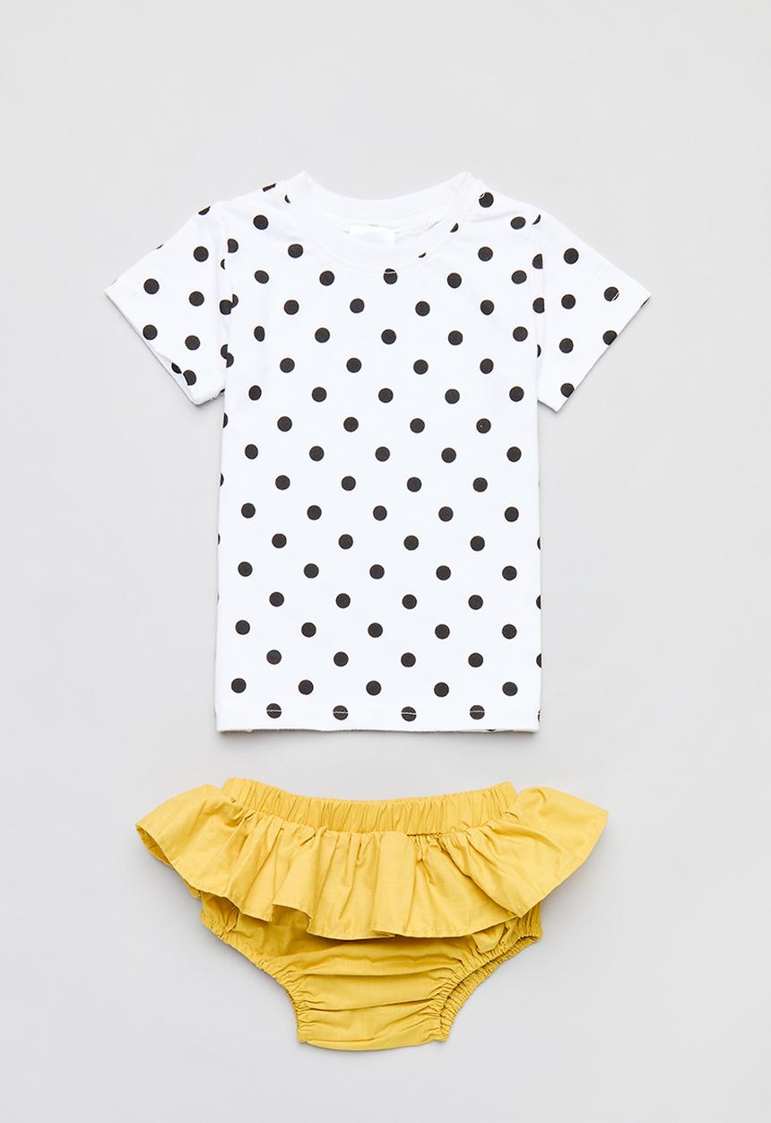 Pop Candy - Polka dot tee and short set - black & white